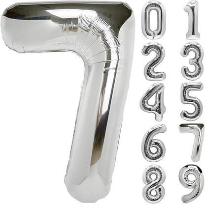 Number Balloons Silver Party Balloon by United-UnicornsParty