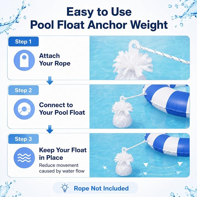 4 Pcs 130g-140g White Metallic Wrapped Pool Float Anchor Replacement Set - Image 2