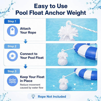 4 Pcs 130g-140g White Metallic Wrapped Pool Float Anchor Replacement Set - Image 2