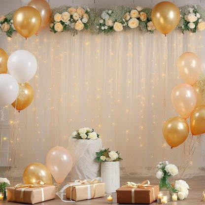 10x8ft Champagne Tulle Backdrop Curtain - Image 7