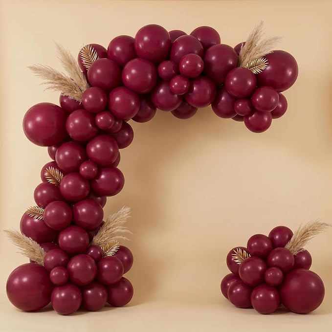 102pcs Burgundy Balloons Garland Arch Kit, 18 12 10 5 Inch Balloons | Balloons - Image 6