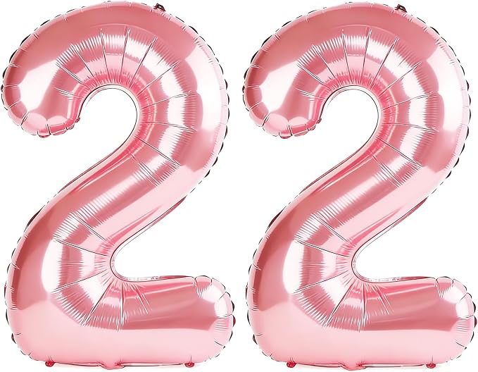 40 Inch Number 22 Balloons for 22nd Birthday Party Decorations, 0-100 Jewelry by FOBELEC