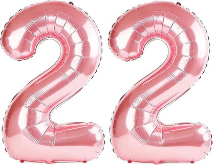 40 Inch Number 22 Balloons for 22nd Birthday Party Decorations, 0-100 Jewelry by FOBELEC