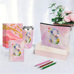 Personalized Gifts for Women Monogrammed Birthday Gifts for Women, Wife Girlfriend Christmas, Initial 20 oz Tumbler, Makeup Cosmetic Bag Cup Pens Journal Notebook 6 Set, (Aesthetic Pink Flower S)