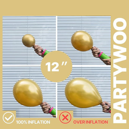 PartyWoo Black and Gold Balloons 66pcs Matte Black Metallic Gold Balloons | - Image 5