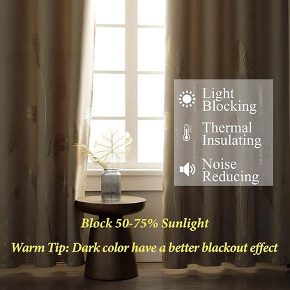 Blackout Curtains Palm Tree Leaf Curtains Energy Saving Curtains Room Darkening - Image 6
