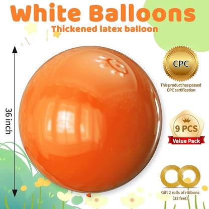 Orange Balloons 9pcs, 36 Inch Large Orange Balloons - Image 2