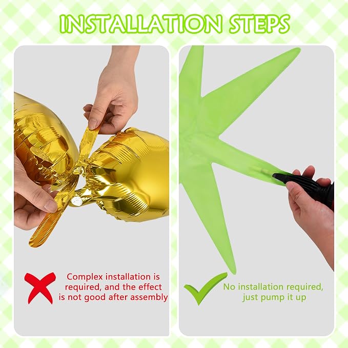 TONIFUL 4 Pcs Star Balloons Light Green Foil Explosion Party Decoration | 22 - Image 3