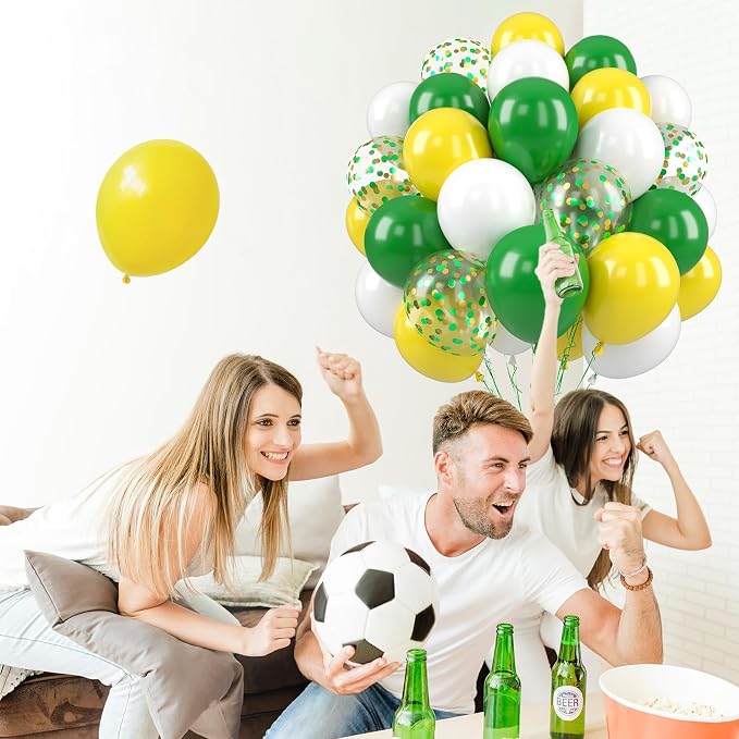 Paready Green and Yellow Balloons, 12 Inch Latex Balloons Helium - Image 7