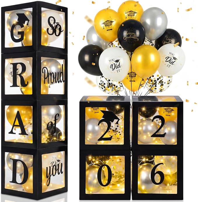 62 Pcs 2026 Graduation Party Decoration, Grad Balloons and LED Light Strings - Image 3