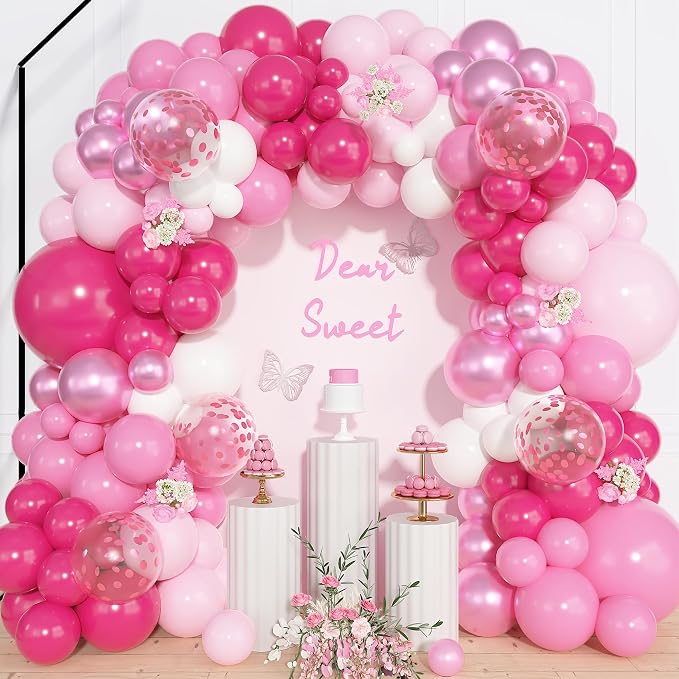 157Pcs Pink Balloons Arch Garland Kit Different Size | Hot Metallic Light - Image 2