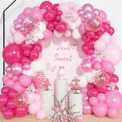 157Pcs Pink Balloons Arch Garland Kit Different Size | Hot Metallic Light - Image 2