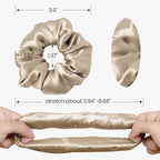LILYSILK Silk Hair Scrunchies Ties for Frizz & Breakage Prevention 100% Mulberry Elastic Ponytail Holder 5PC (ivory+light coffee+pale pink+coffee+gravel gold)