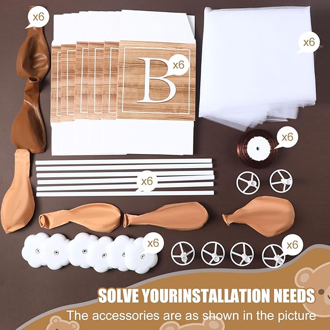 6 Set Brown Bear Tulle Tutu Balloon - Image 5