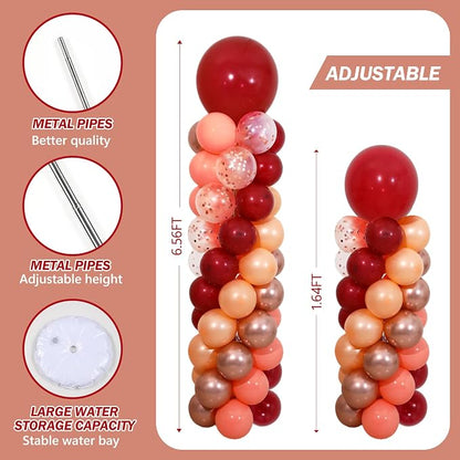 Burgundy Balloon Column Stand Kit 2 Sets - Image 4