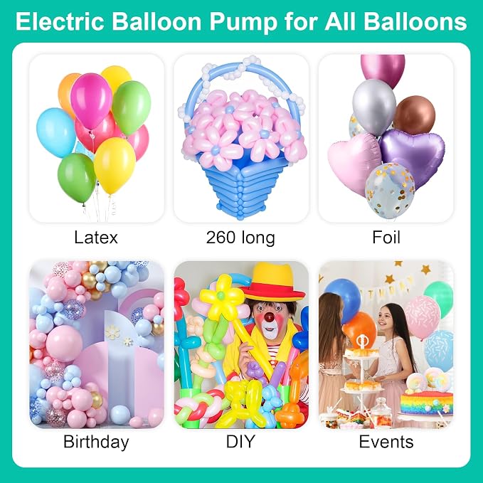 Electric Balloon Pump, Dagelar 3-in-1 Air Pump - Image 2