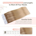 Sindra Invisi Edge Tape in Hair Extensions Human Hair, 16 Inch 45g 20pcs Golden Brown Mixed Light Blonde Invisible Extensions Natural Straight Seamless Injected Tape Ins