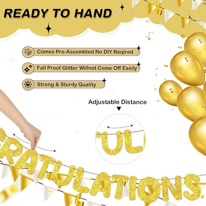Fulmoon Pre Strung Congratulations Quitter Glitter Banner Funny Retirement - Image 3