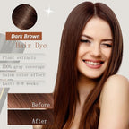 Dark Brown Hair Dye Shampoo 3 in 1, Natural Hair Color Dye for Men & Women, Shampoo Para Canas, Long-Lasting Effect for 100% Gray Hair Coverage Brown Hair Dye 16.9 Fl Oz (Dark brown)