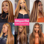 #4/27/4 Highlight Yaki Straight Clip in Hair Extensions Real Human Hair Omber Clip ins For Women Yaki Straight Clip on Hair(12inch,#4/27/4)
