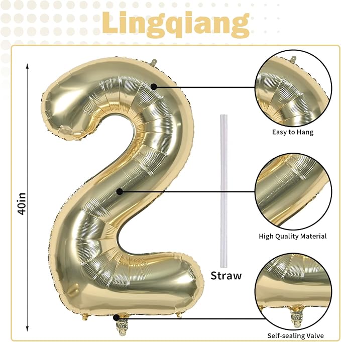 Champagne Gold 21st Birthday Balloons - Image 2