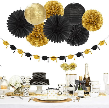 Black Gold Graduation Party-Decorations Garland - Image 5