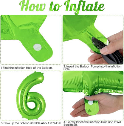 Green Number 6 Balloon 40 Inch, Big Large Foil Helium Number Balloons, Jumbo - Image 7