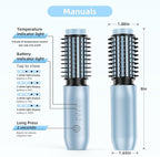 CARESKY® Cordless Curling Iron Brush, 1.5 Inch Mini Travel Hair Curler with 200 Million Negative Ions, Portable Heated Round Straightener Brush Rechargeable for Curl, Touch-Up, De-Frizz, Styling