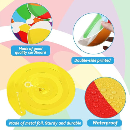 60pcs Beach Ball Party Foil Swirl Decorations Summer Pool Ball Ceiling Hanging - Image 3
