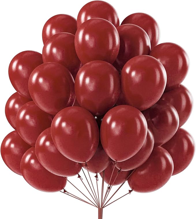 PartyWoo Burgundy Balloons 100pcs Dark Chestnut Red Maroon Color | 12 Inch by PartyWoo