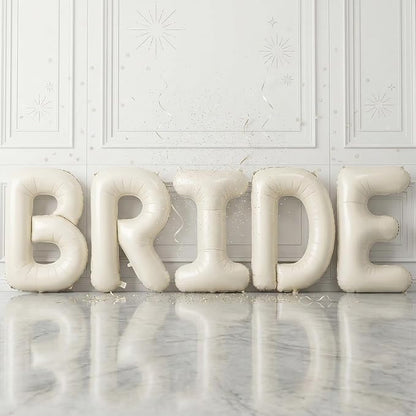 Biapian 40 Inch BRIDE Letter Balloons, Big Cream BRIDE Foil Balloons by BIAPIAN