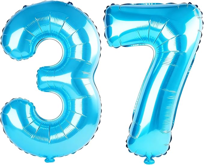 40 Inch Number 37 Balloons for 37th Birthday Party Decorations, 0-100 Jewelry by FOBELEC
