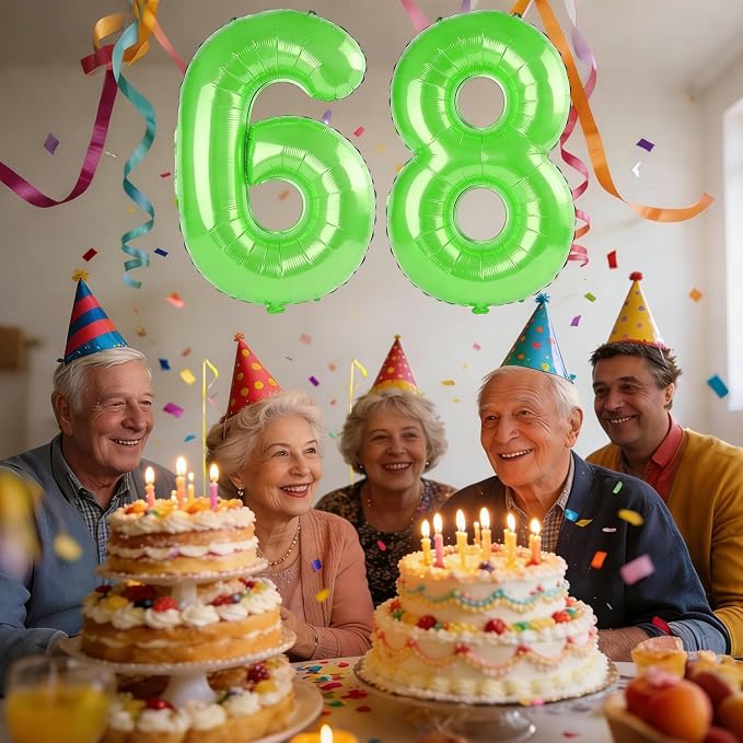 40 Inch Number 68 Balloons for 68th Birthday Party Decorations, 0-100 Fruit - Image 2