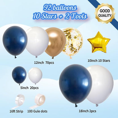 Navy Blue Balloon Arch Kit, 10 Gold Confetti, Graduation 2026, Baby Shower - Image 5