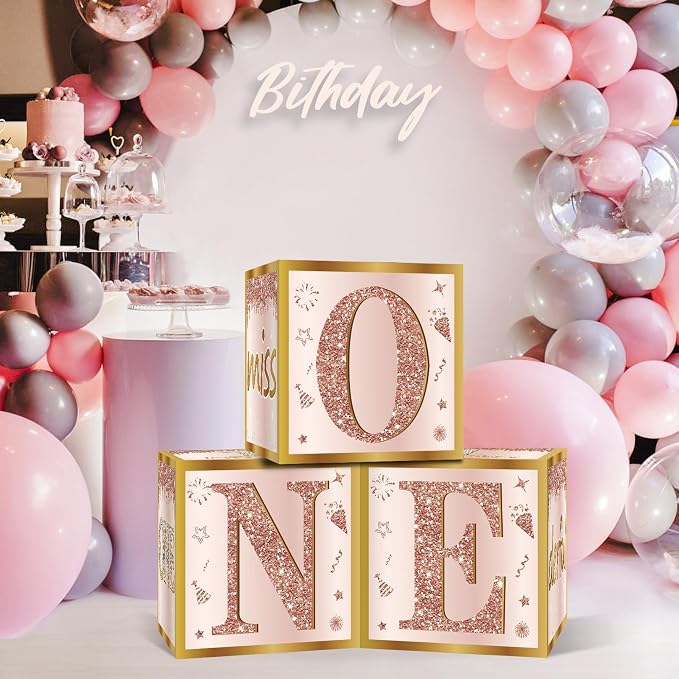 Guiruiy 3Pcs 1st Birthday Decorations Balloon Gift Boxes - Image 4