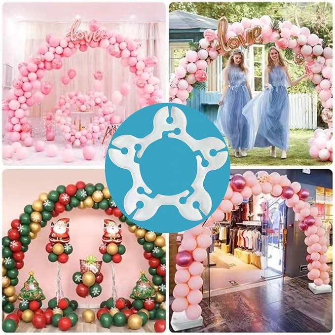 XMHBG 100 Pcs Balloon Rings, Balloon Arch Clips & Connectors – Reusable - Image 7