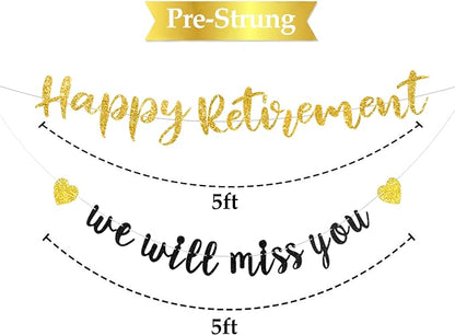 Pre-strung Happy Retirement & We will miss you Banner, Pre-strung on 8 ft - Image 3