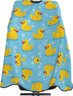 Extra Large Hair Styling Cape, Haircut Apron Yellow Rubber Ducks Soap Bubbles Blue Haircuting Salon Cape Gown for Hair Cutting Styling