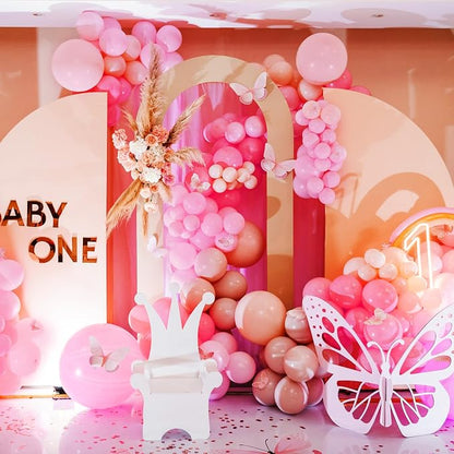 RUBFAC Pink Balloons Different Sizes Pink Balloon Arch Kit 129pcs | Pink Balloon - Image 5
