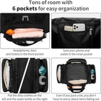 Small Duffel Bag 17 inch Carry On Weekender Bag for Travel Gym Sport (17x10x9 in) - Black