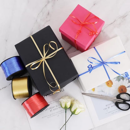 TONIFUL Gold Blue and Red Curling Ribbon Balloon String Gift Wrapping Decor | - Image 5