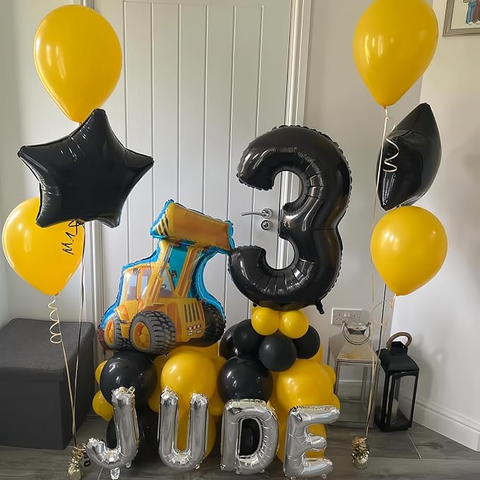 Black 1 Balloon Number, 40 Inch Number 1 Balloon Large Black 1 Foil Mylar - Image 4