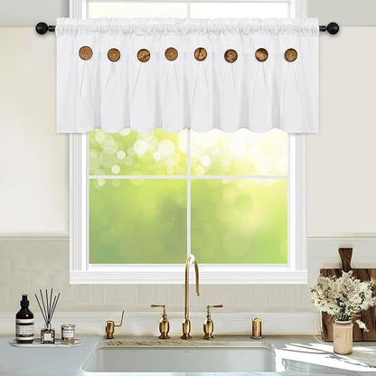 Farmhouse Valance Curtains, Boho Cotton Linen Kitchen Valance, Country Rod - Image 2