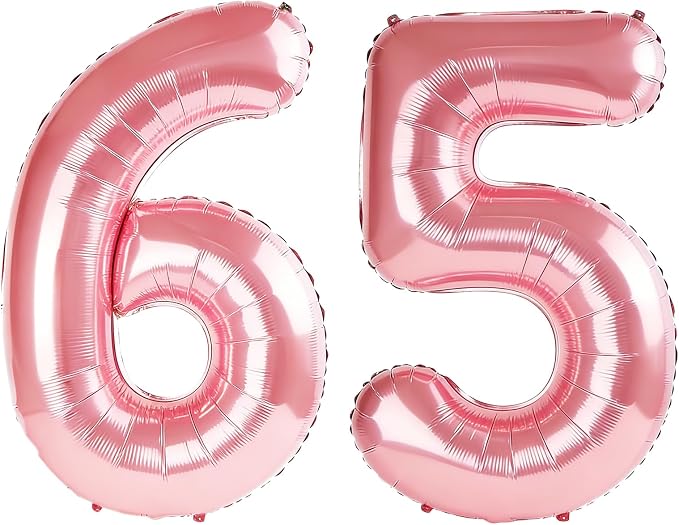 40 Inch Number 65 Balloons for 65th Birthday Party Decorations, 0-100 Jewelry by FOBELEC