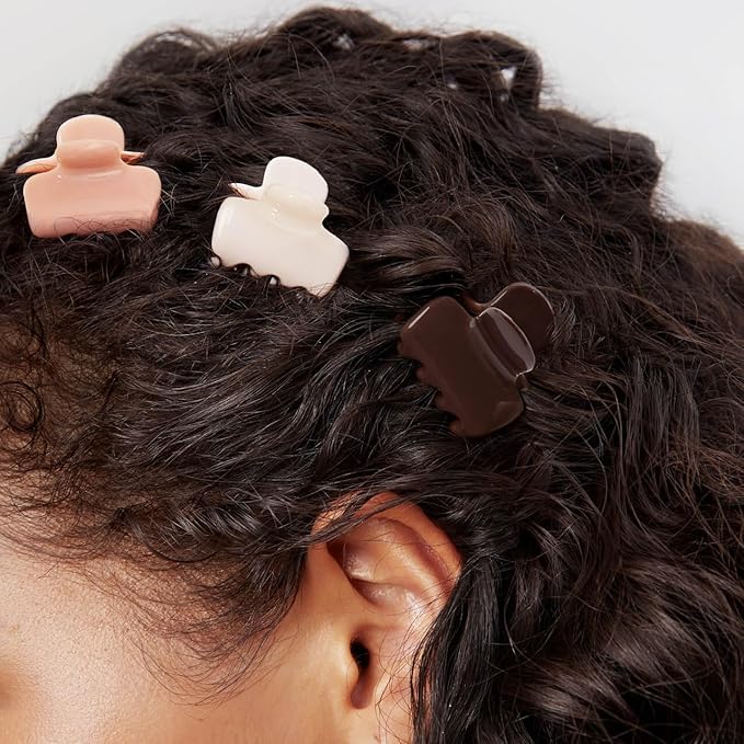 Kitsch Small Hair Clips for Women and Girls – Mini Claw Clips – Hair Accessories – Daily Styling, Recycled | Ideal Gifts for Women, Rosewood – 8pc Set