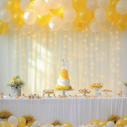 30x8ft Ivory Tulle Backdrop Curtain - Image 8