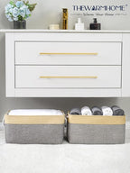TheWarmHome Fabric Storage Bins Baskets for Organizing, Large Sturdy Storage Basket W/Handles, Decorative Foldable Storage Baskets for Shelves Closet Nursery Toy (Large - 3 Pack 15.7L×11.8W×8.3H)