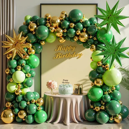 KARLURE Green and Gold Balloon Arch Kit Garland - Image 4