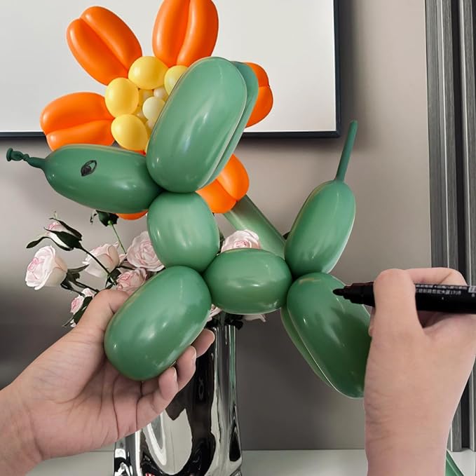100pcs Sage Green 260 Balloons, Thickening Latex Green 260q Balloon - Image 5