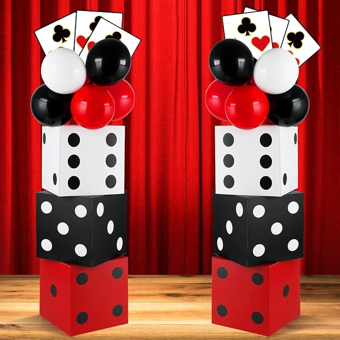 60 Pcs Casino Theme Party Decoration Casino Party Boxes Balloon Poker Cards 11 by CHUNNIN